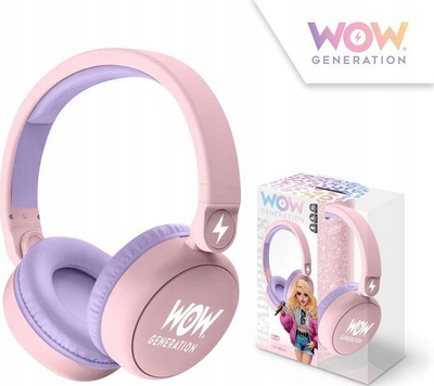 Kufje Bluetooth WOW Kids, pa tela, për kalamaj, rozë