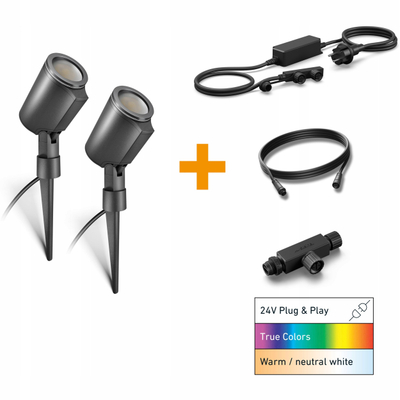 Set drite kopshti Steinel Spot Garden C 24V, Bluetooth Mesh, IP65, e zezë