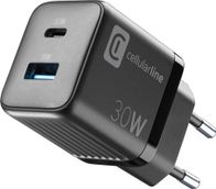 Karikues rrjeti Cellularline USB Charger Multipower Micro 30W GaN, 2 porta, i bardhë
