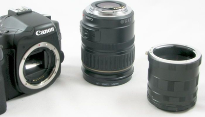 Set unaza zgjatjeje makro Olympus, bajonetë 4/3, metalike, e zezë