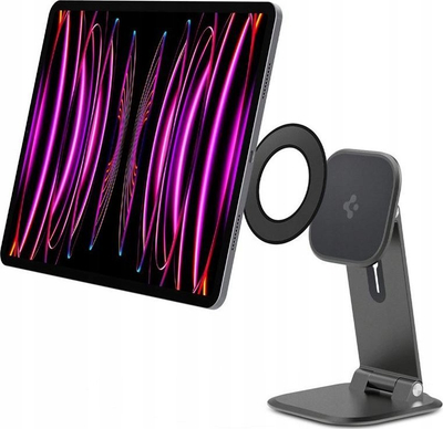 Mbajtëse tableti Spigen OneTap Easel Magnet, magnetike, prej alumini, gri hapësinor