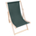 Shezlong plazhi Beach Garden Wooden Folding Deckchair, dru, palosës, jeshile e errët