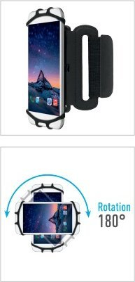 Mbajtëse krahu Mobilis ARM BAND, për telefona 4-6", e zezë