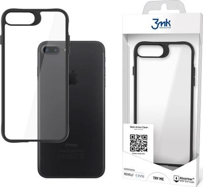 Mbështjellës telefoni 3MK SatinArmor+, iPhone 6 Plus, rezistent ndaj goditjeve, i zi transparent