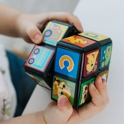 Lodër edukuese VTech Twisted Animals, kub rrotullues interaktiv, me drita dhe zëra, shumëngjyrësh