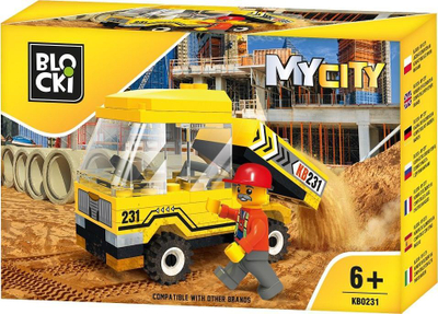 Lodra me tulla Blocki MyCity Mini Dump Truck, set për ndërtim, kamionçinë e vogël e verdhë