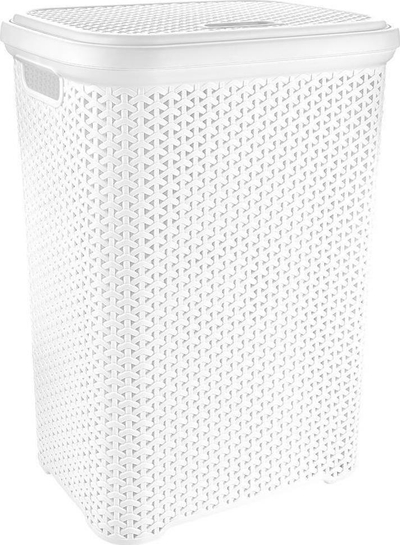 Shportë rrobash Orion Rattan Hobby, plastike, 44x33x56cm, e bardhë