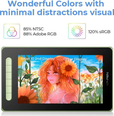Tablet grafik XP-Pen Artist 10 2nd, 10.1", 8192 nivele presioni, jeshil