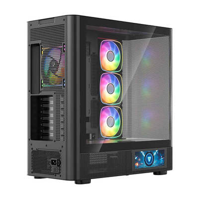 Kuti gaming MODECOM Volcano AQ400 ARGB, MIDI Tower, 4 ventilatorë ARGB, e zezë