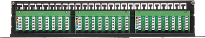 Пач панел Делта PP-48/RJ/C, 48 порти RJ-45, 1U, црн