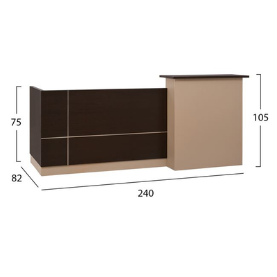 Banak recepsioni DALTON HM2068.01, melaminë, 240x80x106 cm, wenge bezhë