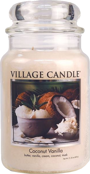 Qiri aromatik Village Candle Coconut Vanilla Large Apothecary Jar Scented Candle, 602 g