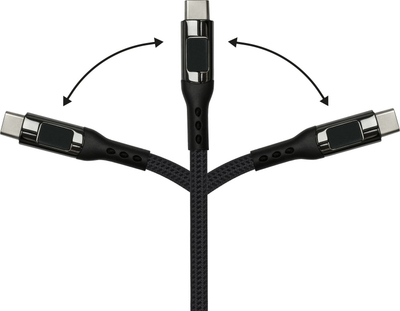 Kабел USB Alcasa 2213-D010S, USB C во USB C, 1 m, USB 2.0, графит