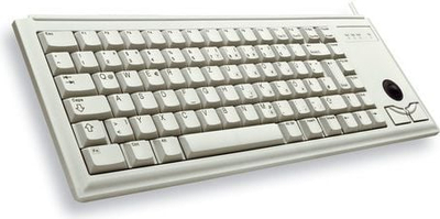 Tastierë Cherry Compact Trackball, USB me kabllo, QWERTY, gri
