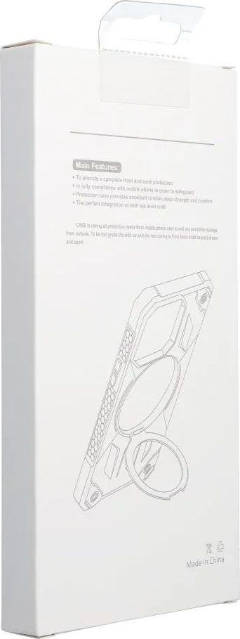 Kapak mbrojtës Armor Silicone për iPhone 12 Pro, MagSafe, me unazë stand, i kuq