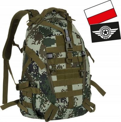Çantë shpine taktike Peterson, 900D najlon, sistem MOLLE, kamuflazh