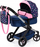 Karrocë kukllash Bayer XEO Deep, për kuklla deri 52 cm, me dorezë që rregullohet, blu rozë