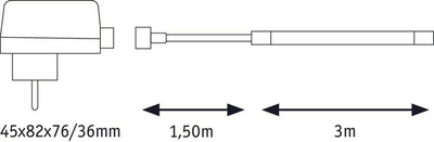 Shirit LED Paulmann, 3m, 12W, 240V DC, i bardhë
