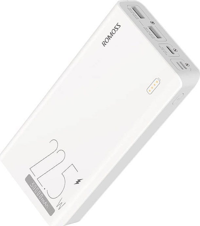 Powerbank Romoss Sense 8F, 30000mAh, 22.5W Fast Charge, i bardhë