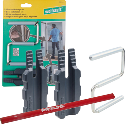 Set montimi dere Wolfcraft 3674000, për dyer 2 deri 5 cm, 3 pjesë