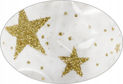 Shirit dekorativ Craft with Fun Glitter Christmas, 2 m, me yje, i bardhë me ari