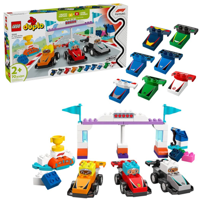 Set lodër LEGO F1 Racing Cars and Drivers 10445, makina gara, figura pilotësh, shumëngjyrësh