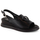 Женски сандали Filippo DS6069, кожа, со wedge потпетица, црни