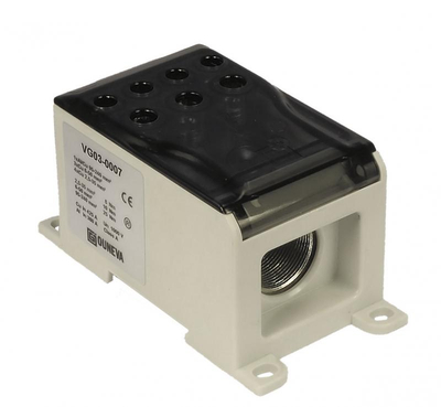 Bllok shpërndarës Simet 89800002, 1 potencial, 380A, gri