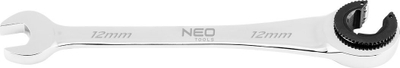 Çelës kombinues Neo Tools 09-259, me racetë, 12 mm, argjendtë