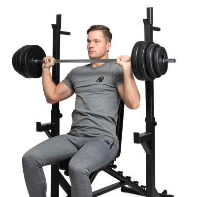 Stojc për squat VirtuFit Adjustable Squat Rack, i rregullueshëm, metalik, i zi