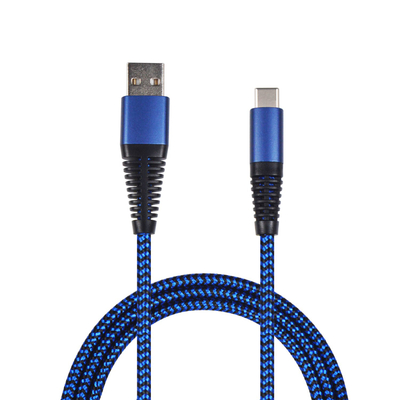 Kabllo USB 2GO USB A në USB C, 1 m, najlon, blu