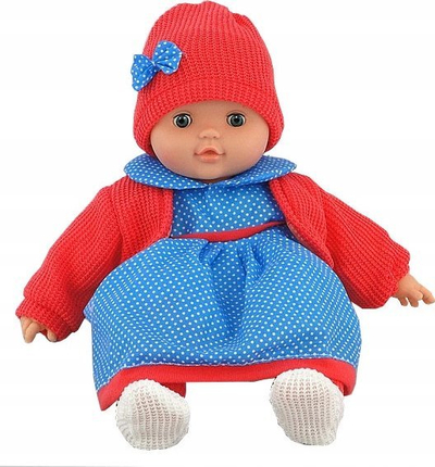 Kukull bebe Adar 516724, 40cm, me zë polonisht, rozë gri