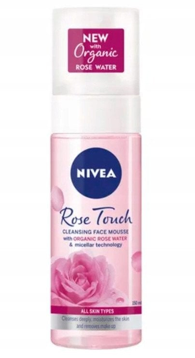 Shkumë pastruese fytyre Nivea Rose Touch, ujë trëndafili, micellare