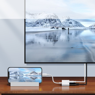 Adapter USB Joyroom S-H141, USB-C në HDMI, me port USB-C, i bardhë
