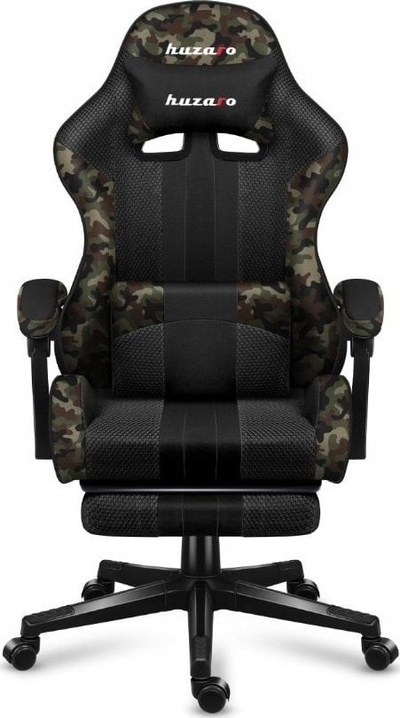 Karrige gaming Huzaro Force 4.7 Camo Mesh, e rehatshme, me mbështetëse për këmbët, kamuflazh