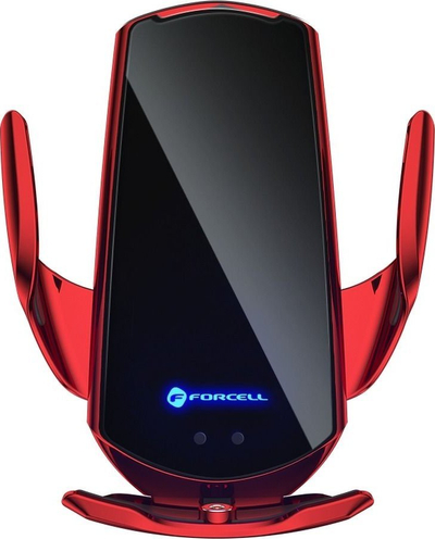 Mbajtës automobilistik ForCell HS1, karikim wireless Qi 15W, me adaptues magnetik, i kuq