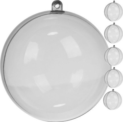Toptha dekorativë RUHHY, akrilik 12cm, set 5 copë, transparentë