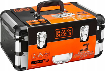 Trapano me çekiç Black+Decker BDC718AS2F, 18V, 1.5Ah Li-Ion, portokalli me të zezë