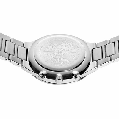 Orë dore për burra Bering Titan Chrono 11743-707, ngjyrë argjendtë