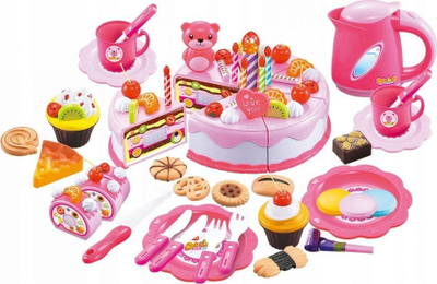 Set lodrash Bither Birthday Set Cutting Cake, 80 copa, tortë për tu pre, shumëngjyrësh