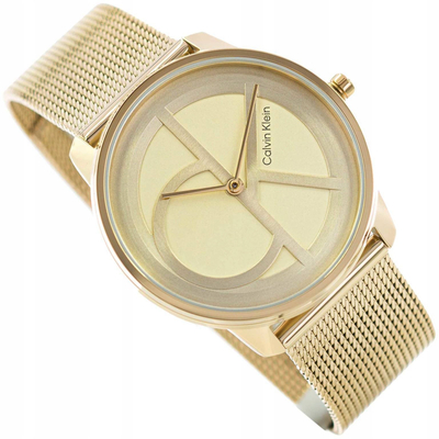 Машки часовник Calvin Klein Iconic Mesh 25200034, кварц, 35mm, златна боја