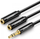 Kabllo Ugreen Jack 3.5mm - Jack 3.5mm x2, e zezë