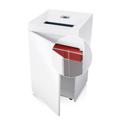 Shredder dokumentesh HSM Pure 420, kosh 130L, niveli sigurie DIN P4, i bardhë
