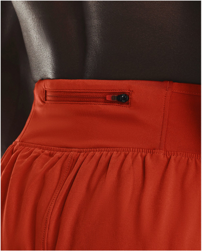 Pantallona të shkurtra vrapimi Under Armour Speedpocket Men, xhep i sigurt, material që thahet shpejt, portokalli