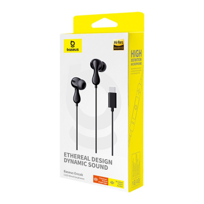 Kufje me kabllo Baseus Encok CZ20 HZ20, Type C 3.5mm, me mikrofon, të zeza