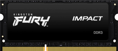 RAM për laptop Kingston FURY Impact KF318LS11IB/8, 8GB DDR3L, 1866MHz, i zi