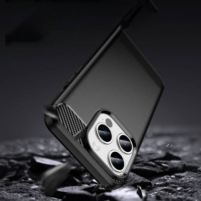 Mbulesë telefoni Nexeri Carbon Armored për Apple iPhone 15 Pro Max, TPU, e zezë