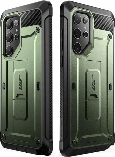 Kabinë telefoni SUPCASE Unicorn Beetle Pro, për Samsung Galaxy S24 Ultra, me mbrojtës ekrani, jeshile