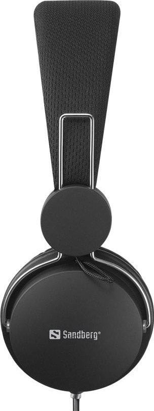 Kufje Sandberg MiniJack on-ear, me mikrofon te kablli, stereo, me kabllo 3.5mm, të zeza
