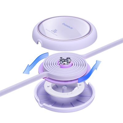 Кабел за полнење Baseus Free2Pull, 20W, 1m, виолетов